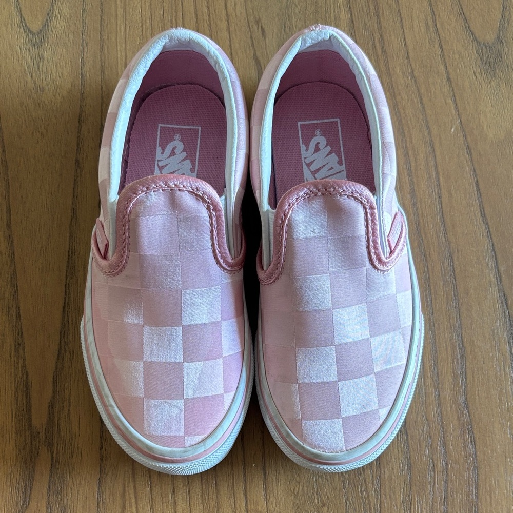 Vans Kids Pink Checkered Slip-On Sneakers
